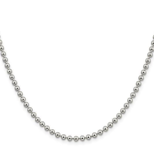 Buy Stylish 3mm Sterling Silver Beaded Chain | Affordable Luxury Jewelry