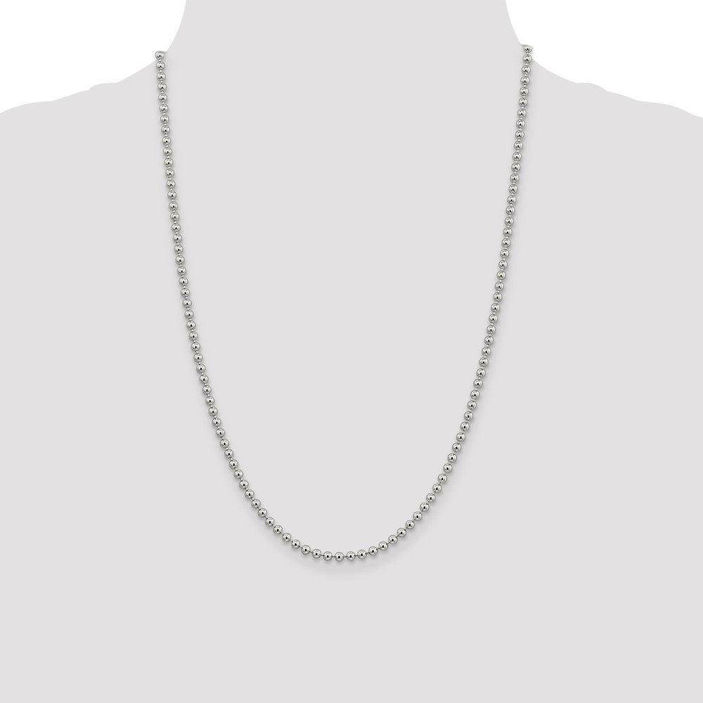 Buy Stylish 3mm Sterling Silver Beaded Chain - Affordable Elegance Awaits!