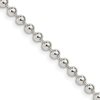 Buy Stylish 3mm Sterling Silver Beaded Chain - Affordable Elegance Awaits!