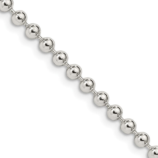 Buy Stylish 3mm Sterling Silver Beaded Chain | Affordable Luxury Jewelry