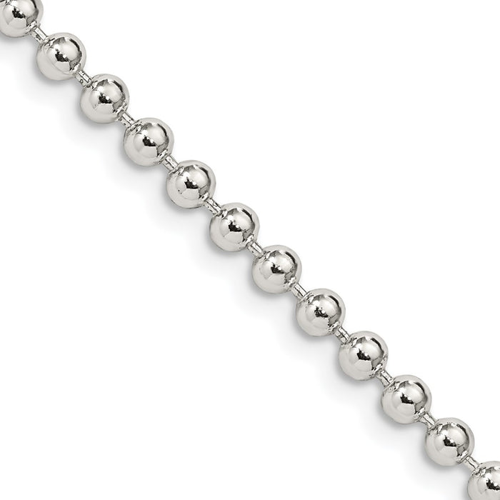 Buy Stylish 3mm Sterling Silver Beaded Chain | Affordable Luxury Jewelry-1