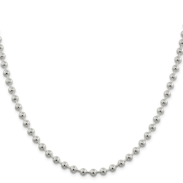 5mm Sterling Silver Beaded Chain