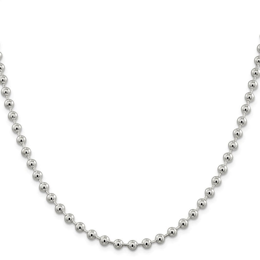 Buy Stylish 5mm Sterling Silver Beaded Chain - Affordable Luxury Accessory