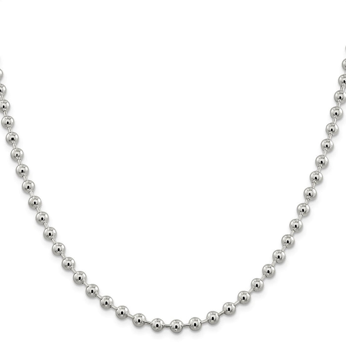 Buy Stylish 5mm Sterling Silver Beaded Chain - Affordable Luxury Accessory-2