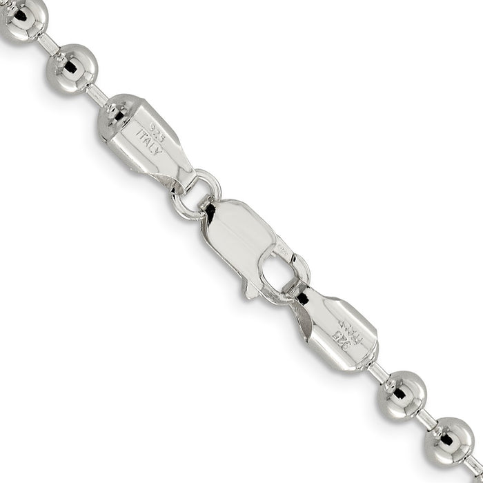 Buy Stylish 5mm Sterling Silver Beaded Chain - Affordable Luxury Accessory-3