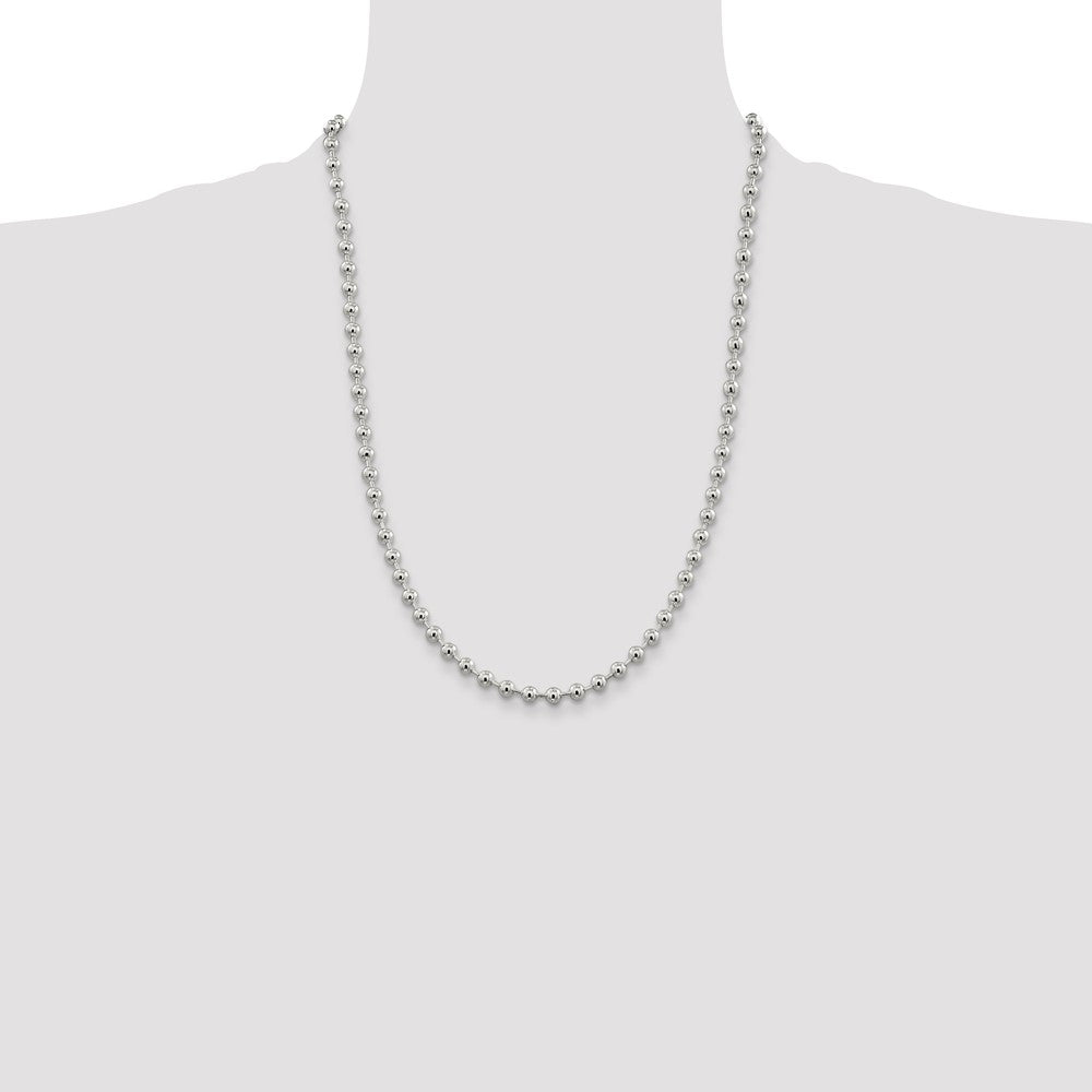 Buy Stylish 5mm Sterling Silver Beaded Chain - High-Quality Value Jewelry
