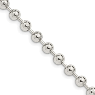 Buy High-Quality 5mm Sterling Silver Beaded Chain | Stylish & Affordable Value
