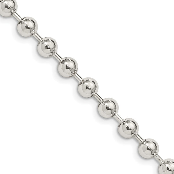 5mm Sterling Silver Beaded Chain