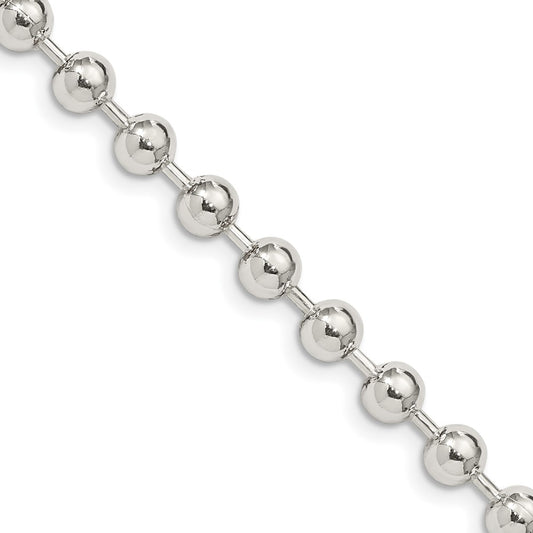 Buy Stylish 5mm Sterling Silver Beaded Chain - Affordable Luxury Accessory