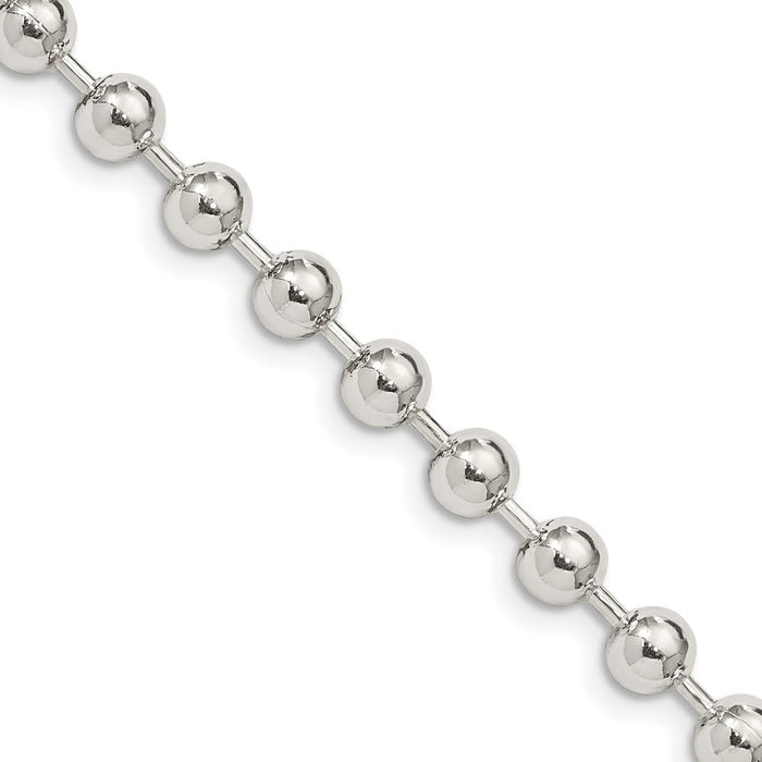 Buy Stylish 5mm Sterling Silver Beaded Chain - Affordable Luxury Accessory-1