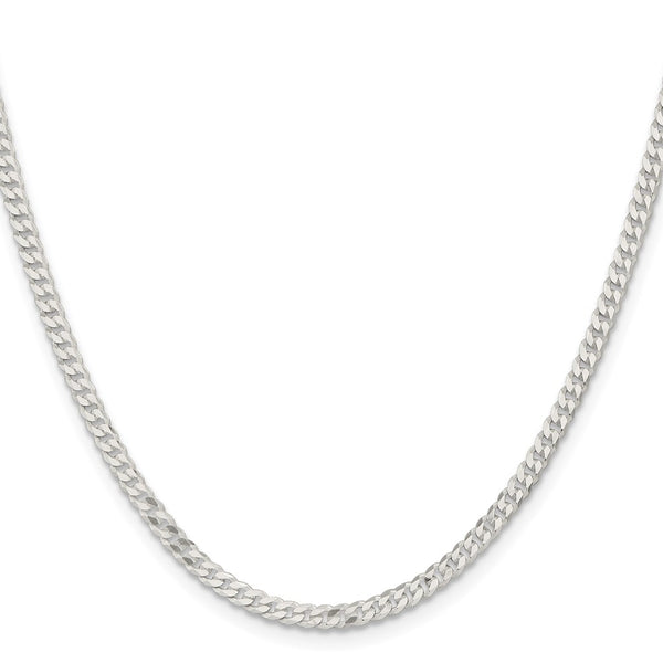 3.15mm Flat Curb Chain in Sterling Silver