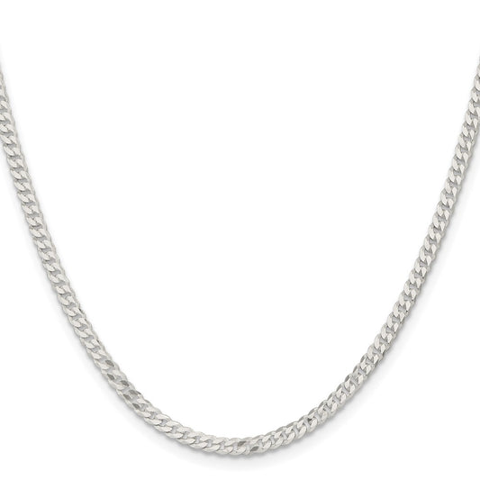 Buy Stylish 3.15mm Flat Curb Chain in High-Quality Sterling Silver