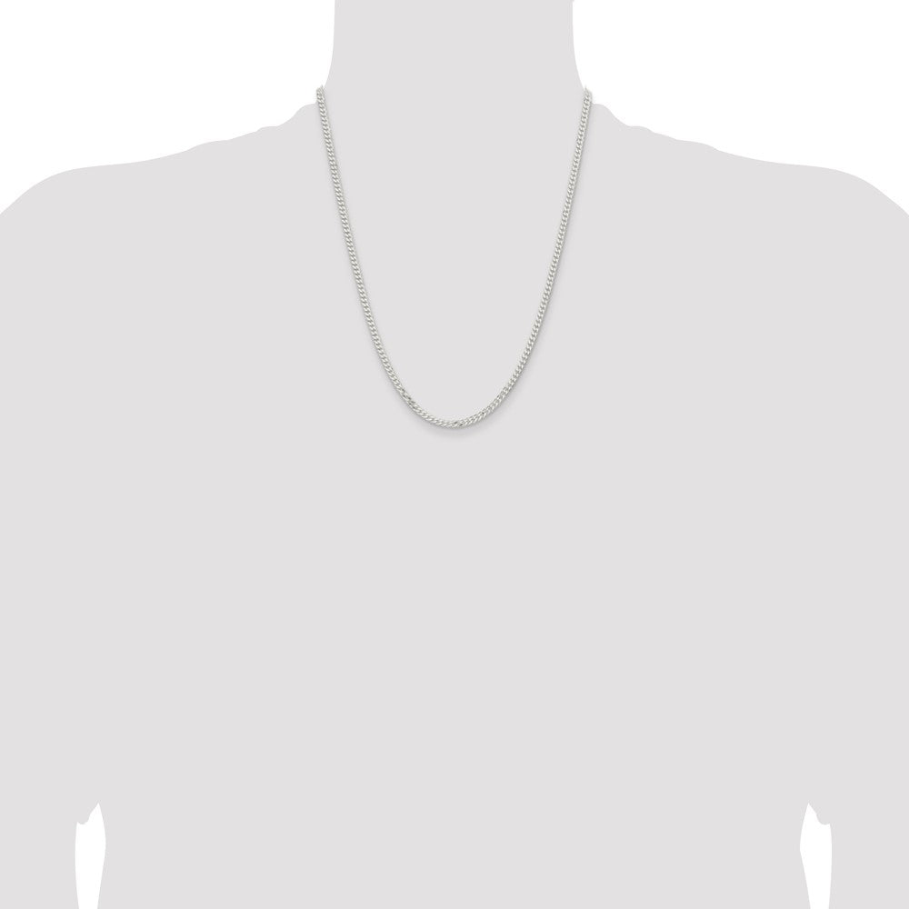 High-Quality 3.15mm Sterling Silver Flat Curb Chain - Stylish & Affordable!