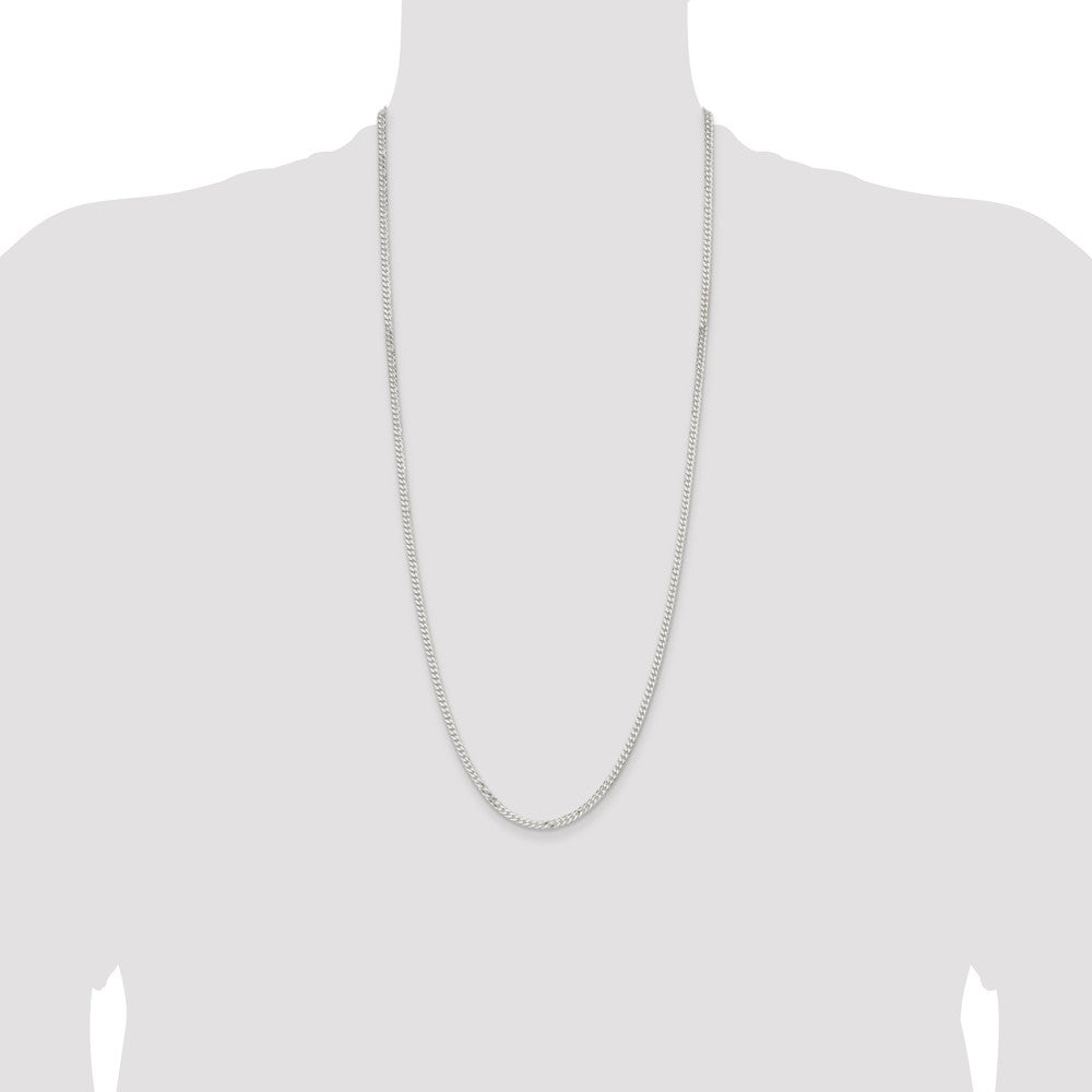 High-Quality 3.15mm Sterling Silver Flat Curb Chain - Stylish & Affordable!