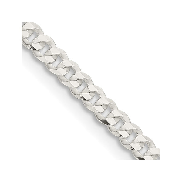 3.15mm Flat Curb Chain in Sterling Silver