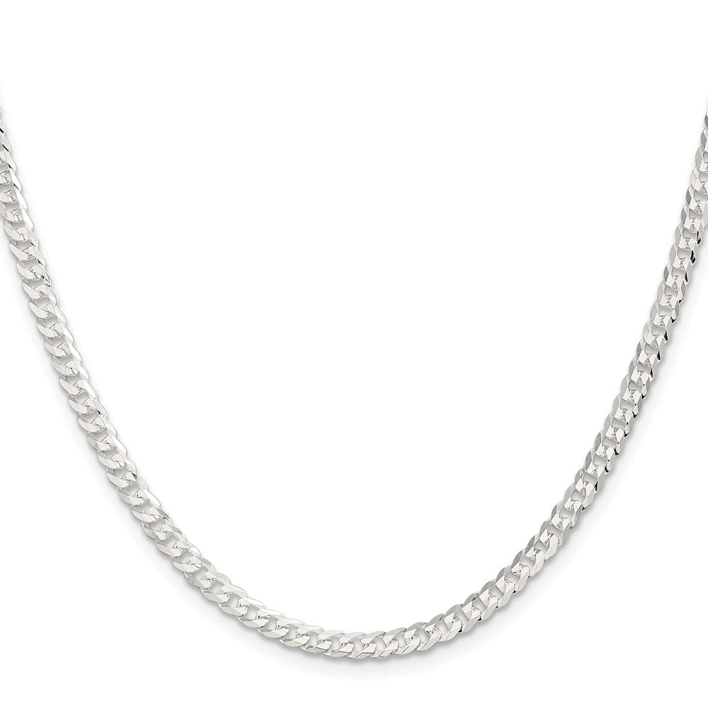 Exclusive 3.8mm Flat Curb Chain in Sterling Silver - Stylish & Affordable Value!