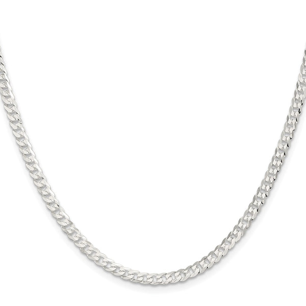 3.8mm Flat Curb Chain in Sterling Silver
