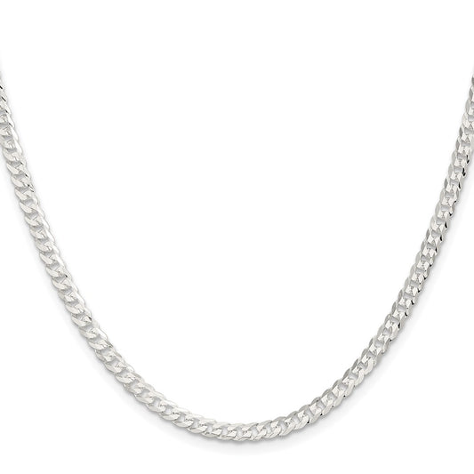 Exclusive 3.8mm Flat Curb Chain in Sterling Silver - Stylish & Affordable Value!