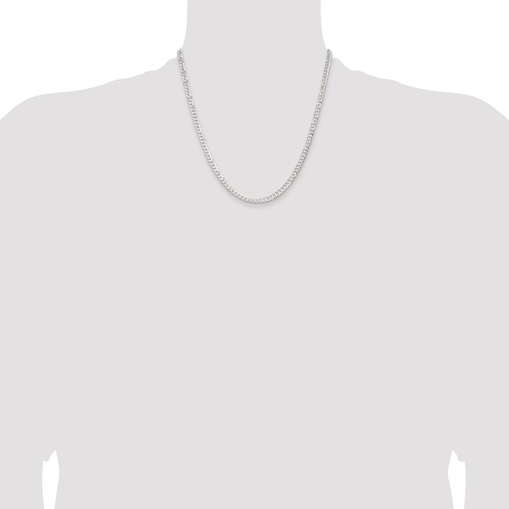 Buy Stylish 3.8mm Flat Curb Chain in Sterling Silver | Affordable Luxury Jewelry