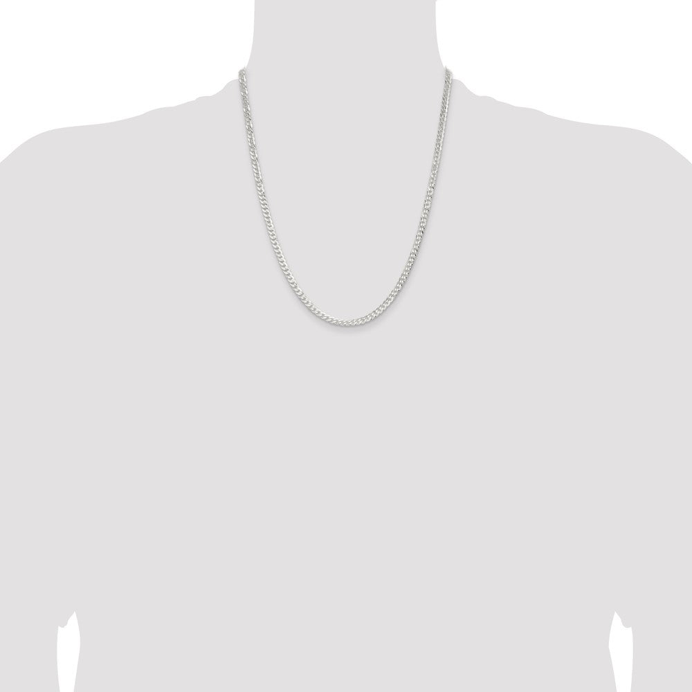 Buy Stylish 3.8mm Flat Curb Chain in Sterling Silver - Affordable Luxury Jewelry