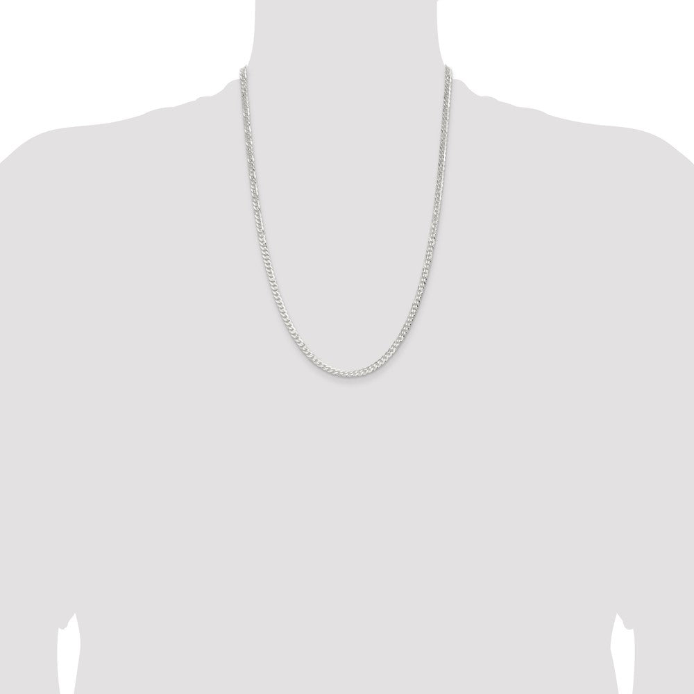 Buy Stylish 3.8mm Flat Curb Chain in Sterling Silver - High-Quality Value