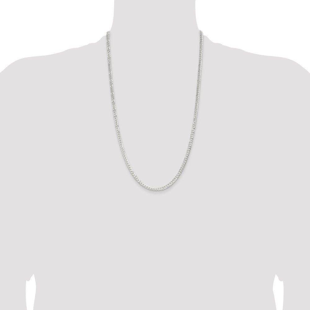 Buy 3.8mm Flat Curb Chain in Sterling Silver - Stylish & Affordable Jewelry