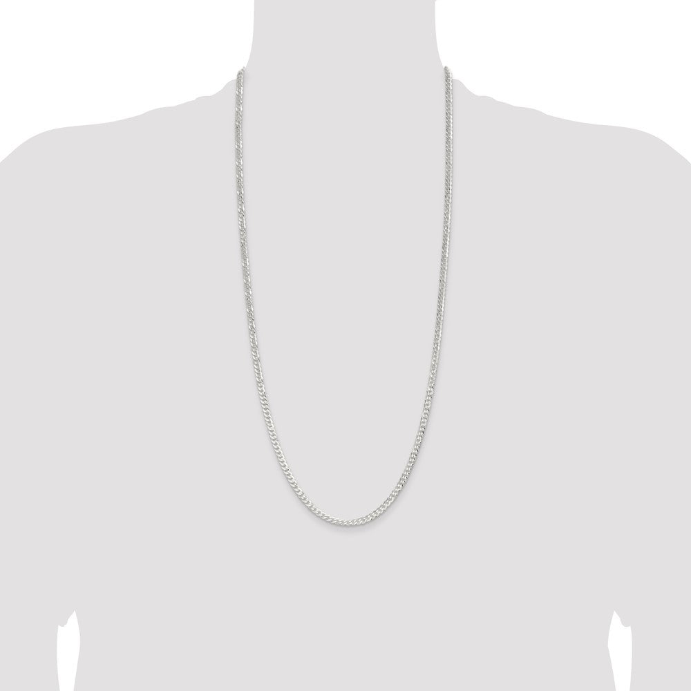 Exclusive 3.8mm Flat Curb Chain in Sterling Silver - Affordable Luxury Jewelry