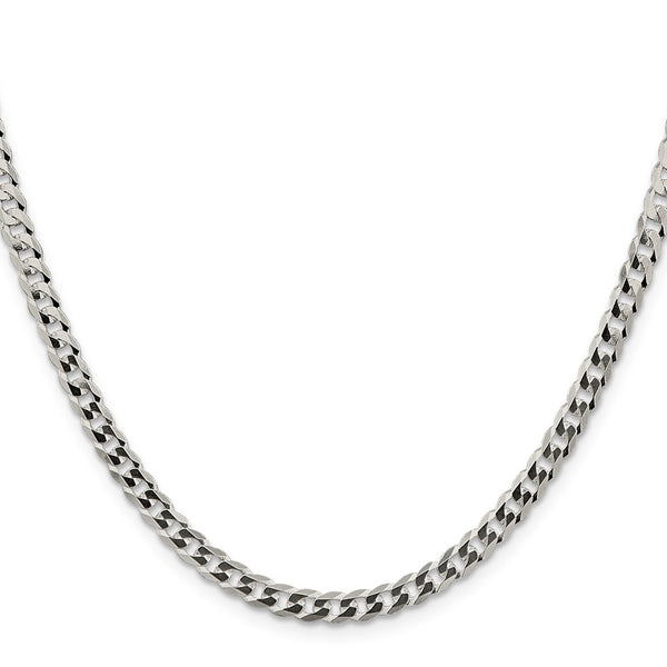 Sterling Silver 4.7mm Flat Curb Link Chain
