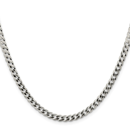 Order Stylish 4.7mm Flat Curb Link Chain in High-Quality Sterling Silver