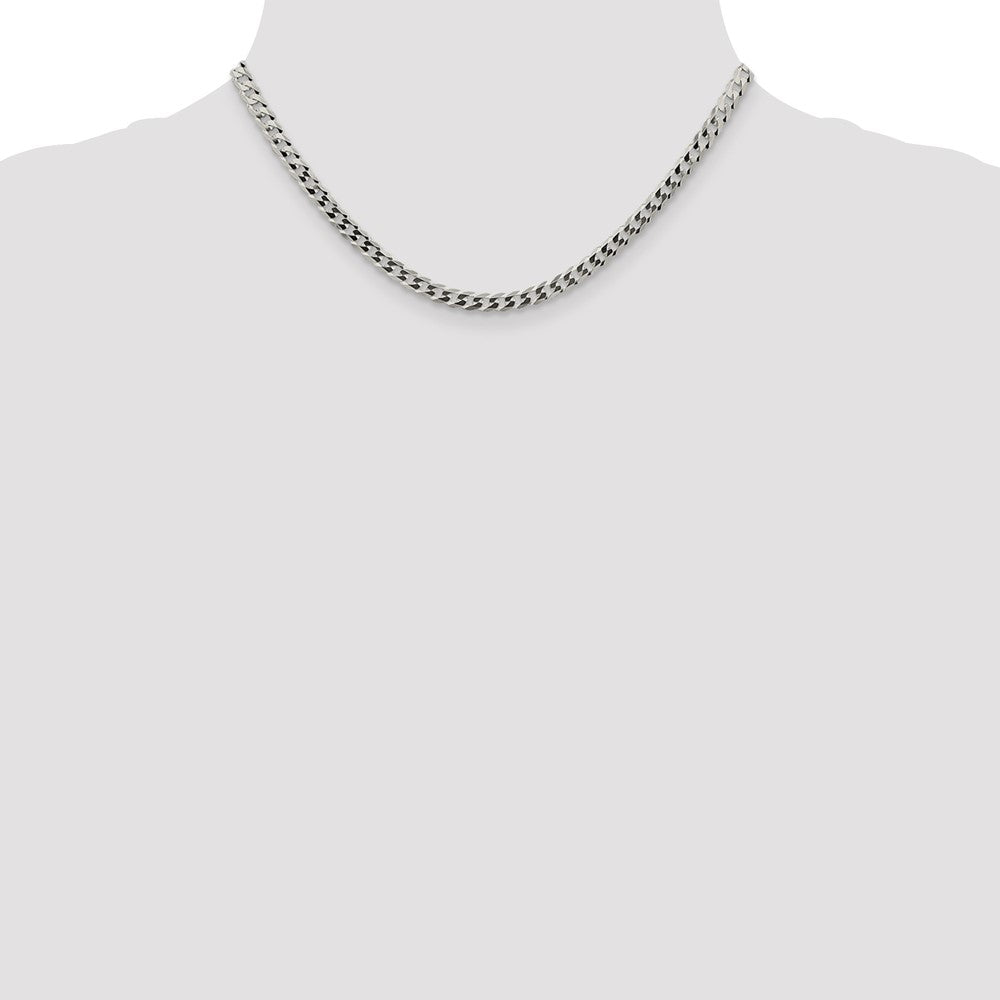 Order Stylish 4.7mm Flat Curb Link Chain in High-Quality Sterling Silver