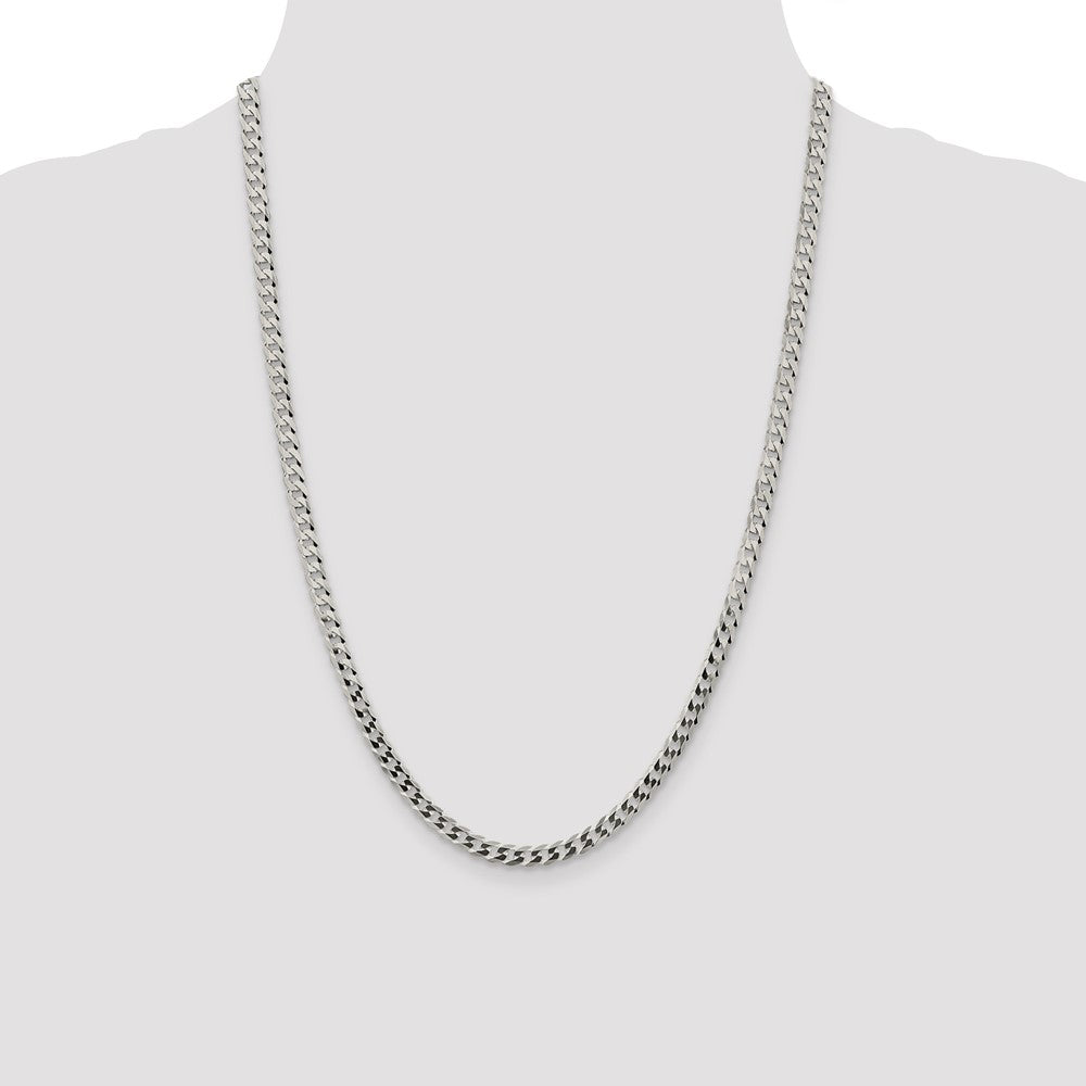 Buy Stylish 4.7mm Sterling Silver Flat Curb Link Chain - Affordable Luxury!