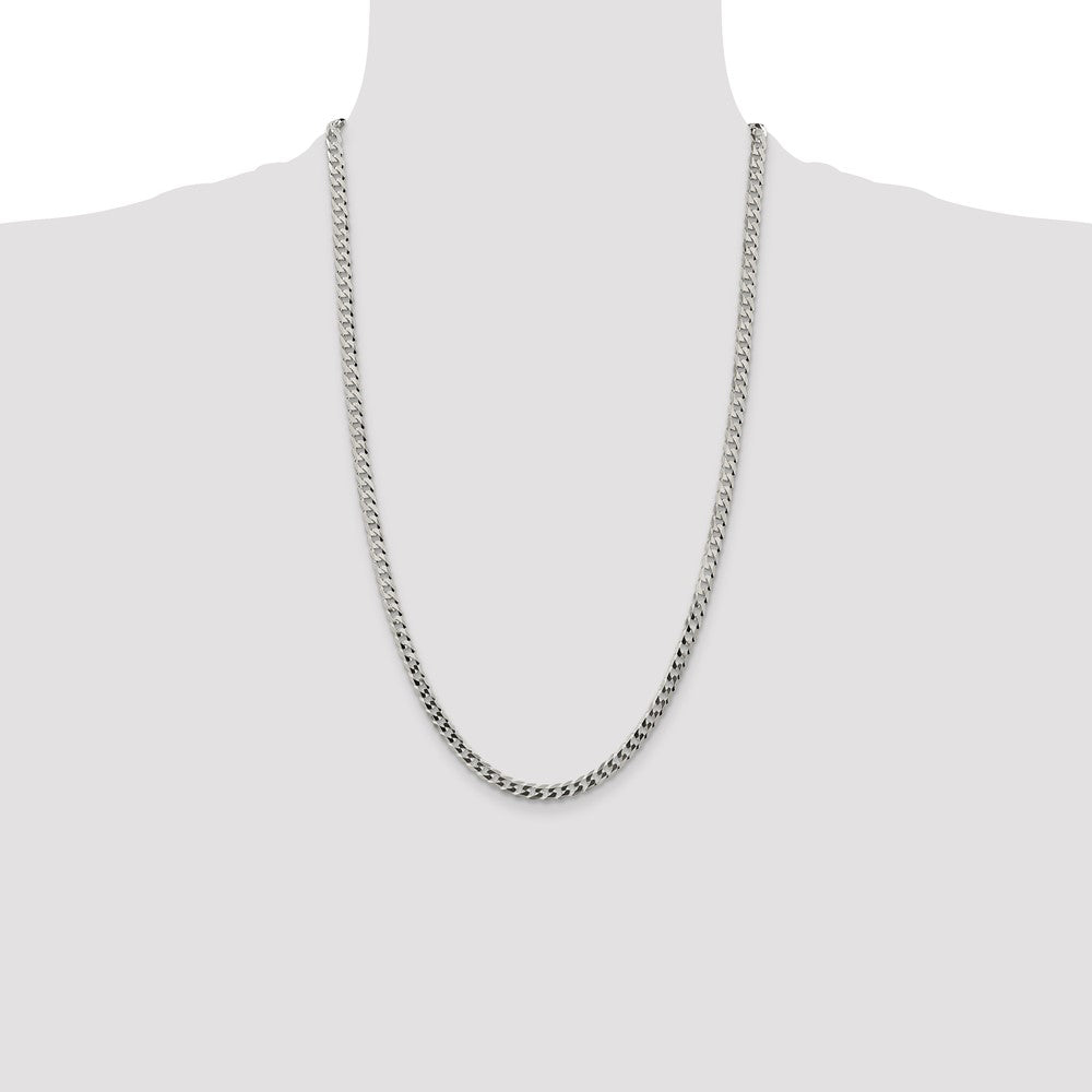 High-Quality Sterling Silver 4.7mm Flat Curb Link Chain - Stylish Value!