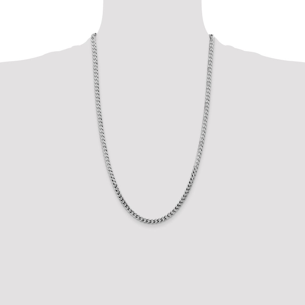 High-Quality Rhodium-Plated Sterling Silver 4.7mm Curb Chain - Stylish Value!