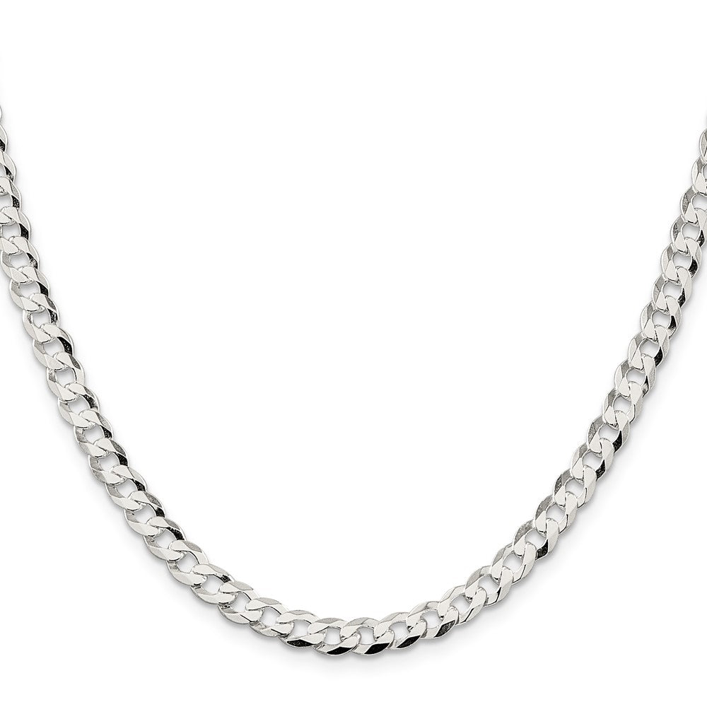 Buy Stylish 5.75mm Sterling Silver Flat Curb Link Chain - Affordable Luxury!