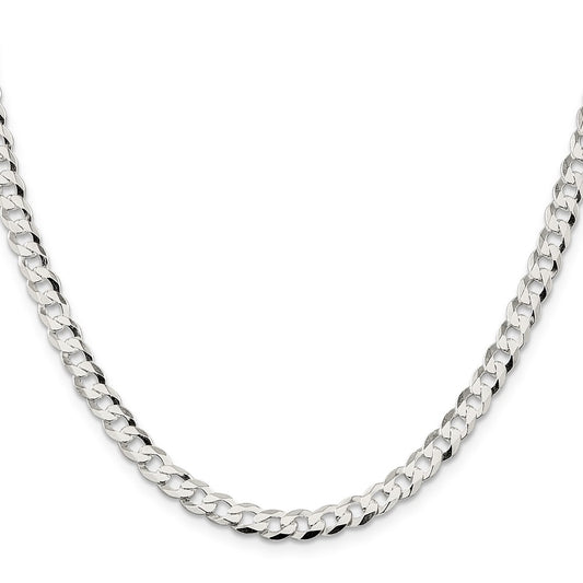 Buy Stylish 5.75mm Sterling Silver Flat Curb Link Chain - Affordable Luxury!
