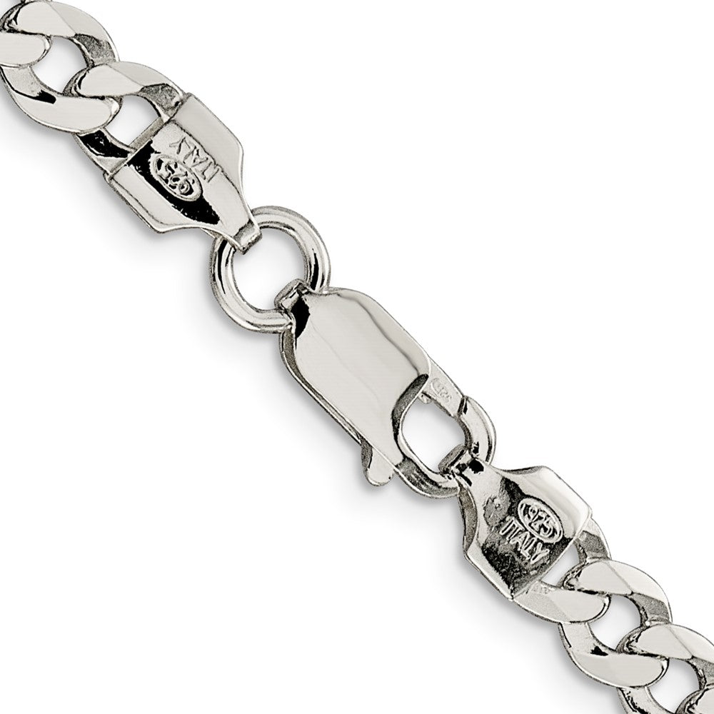 Buy Stylish 5.75mm Sterling Silver Flat Curb Link Chain - Affordable Luxury!