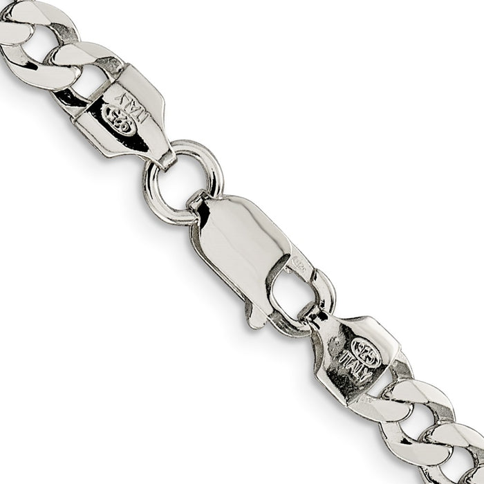 Buy Stylish 5.75mm Sterling Silver Flat Curb Link Chain - Affordable Luxury!-3