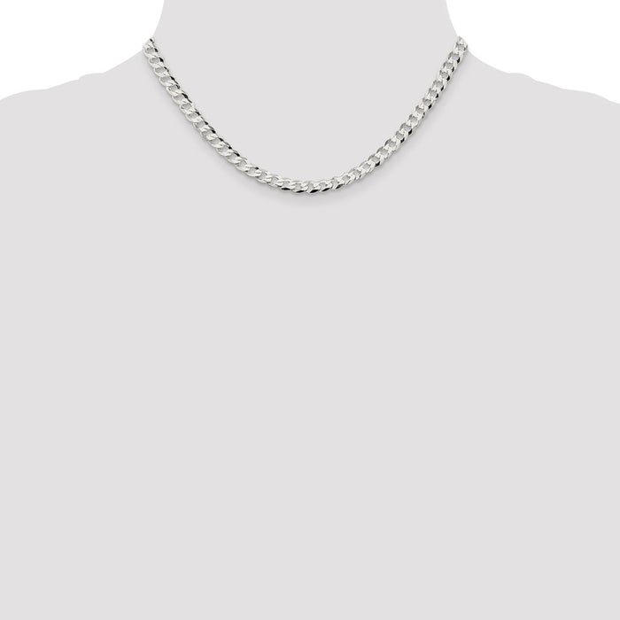 Buy Stylish 5.75mm Sterling Silver Flat Curb Link Chain - Affordable Luxury!-4