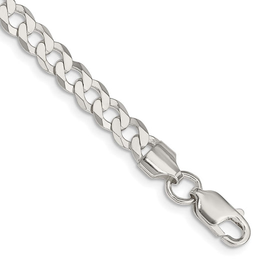 High-Quality Sterling Silver 5.75mm Flat Curb Link Chain - Stylish Value!