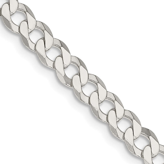 Buy Stylish 5.75mm Sterling Silver Flat Curb Link Chain - Affordable Luxury!