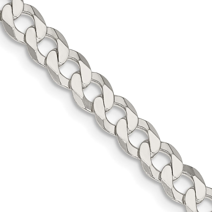 Buy Stylish 5.75mm Sterling Silver Flat Curb Link Chain - Affordable Luxury!-1