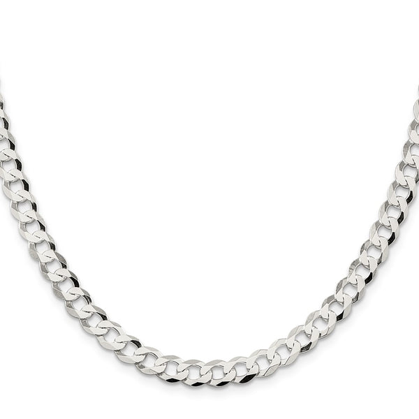 6.8mm Sterling Silver Flat Curb Chain - Style GR1-1032264