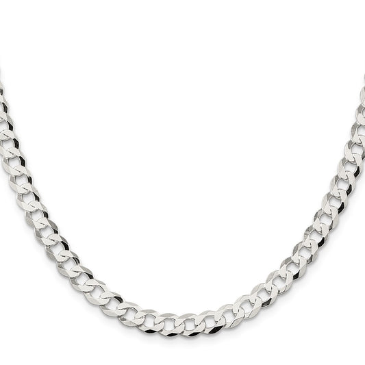 Buy Stylish 6.8mm Sterling Silver Flat Curb Chain - Affordable Luxury Design