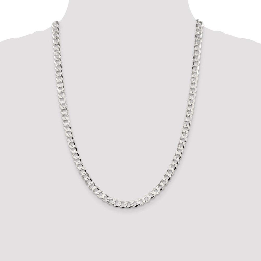 Buy Stylish 6.8mm Sterling Silver Flat Curb Chain - Affordable Luxury Design