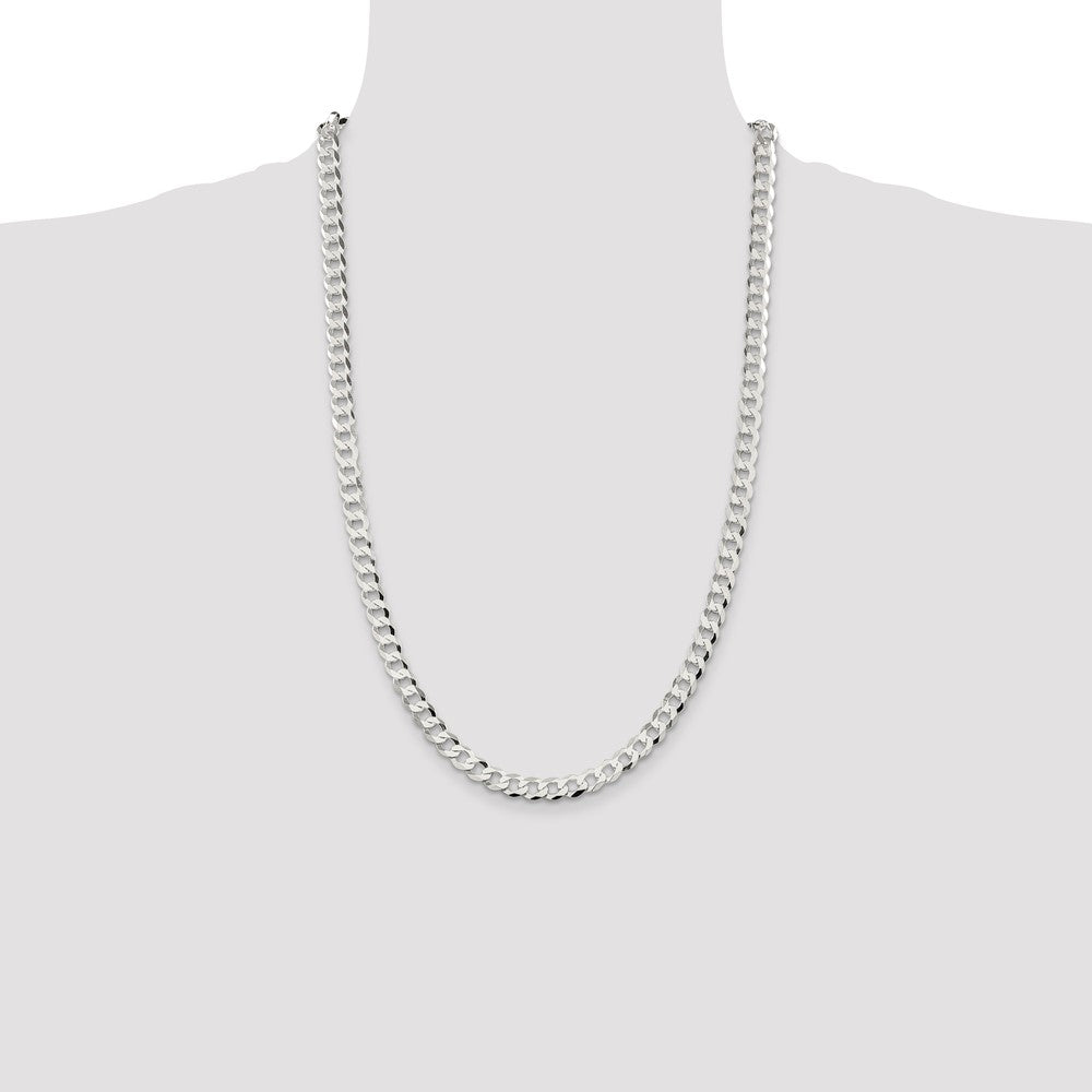 Exclusive 6.8mm Sterling Silver Flat Curb Chain - Stylish and Affordable!