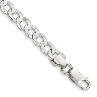 Buy Stylish 6.8mm Sterling Silver Flat Curb Chain - Luxury at Affordable Price!