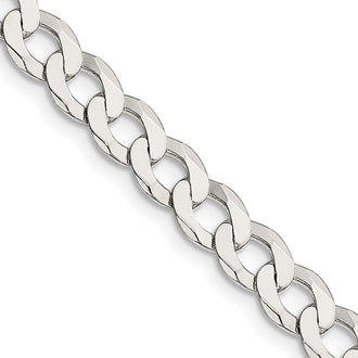 Buy 6.8mm Sterling Silver Flat Curb Chain | Stylish & Affordable Jewelry
