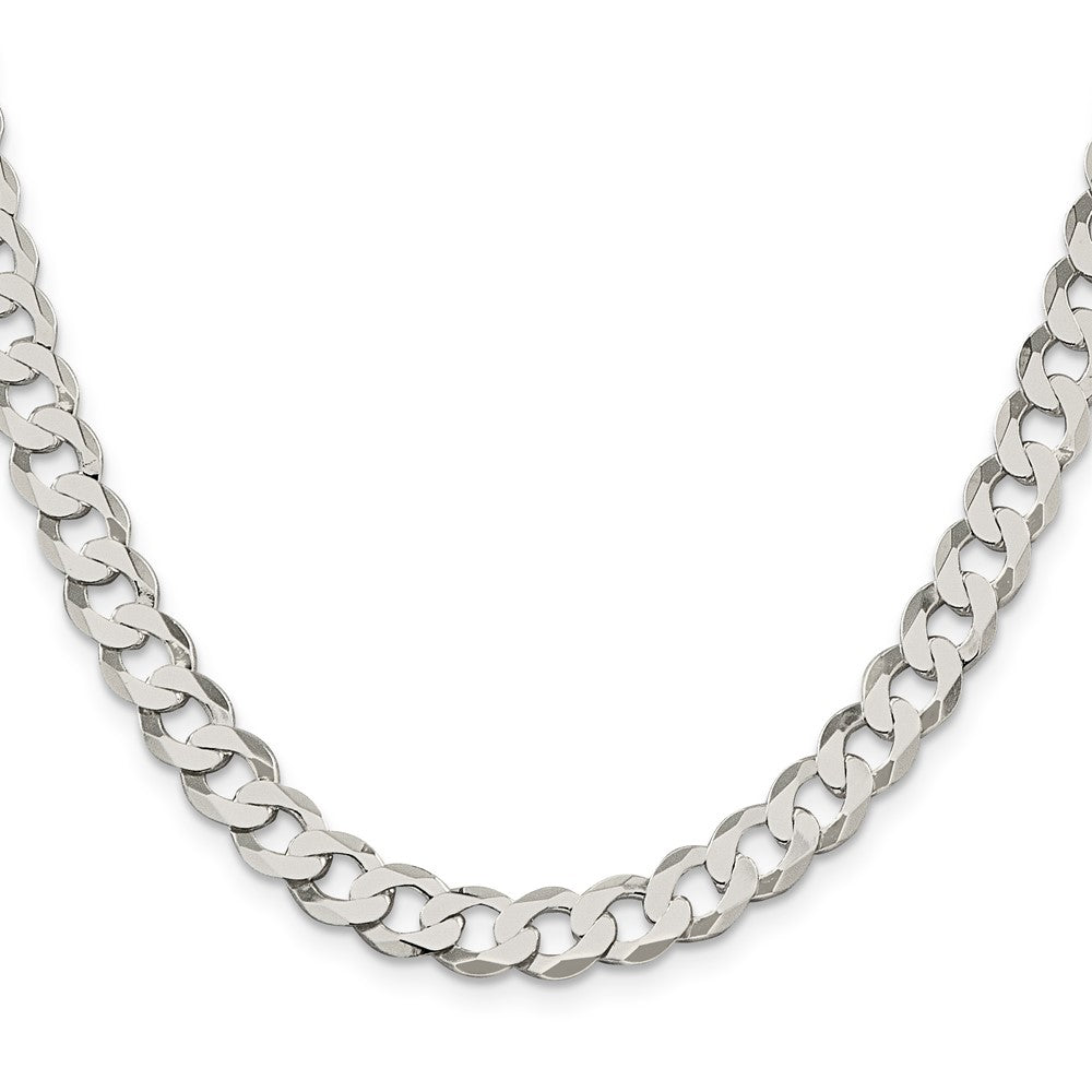 High-Quality 7.5mm Flat Curb Chain in Sterling Silver - Stylish Value Piece