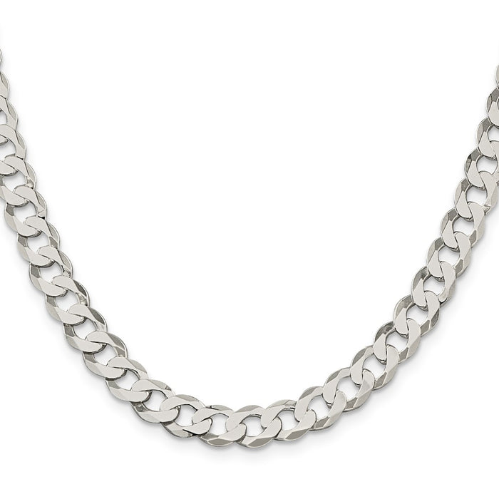 High-Quality 7.5mm Flat Curb Chain in Sterling Silver - Stylish Value Piece-2
