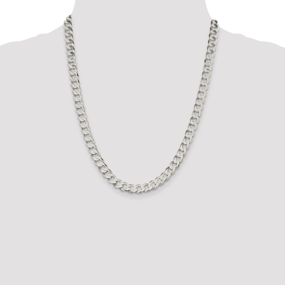 Buy 7.5mm Sterling Silver Flat Curb Chain | Stylish & Affordable Jewelry